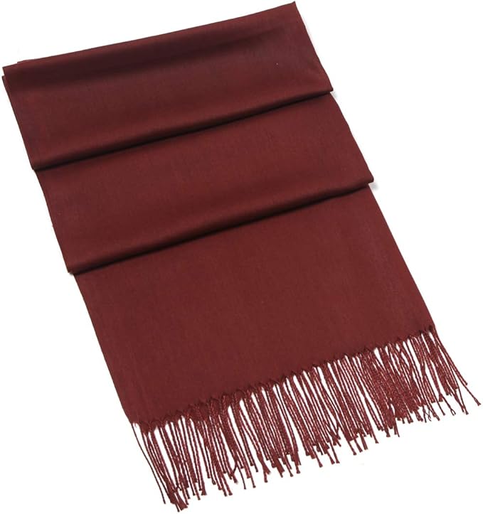 Cindy & Wendy Pashmina Shawls and Wraps Large Scarfs for Women Wedding Party Bridal Long Fashion Solid Shawl Wrap Fringes