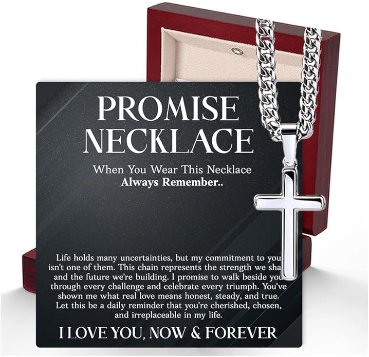 VIRAGIL To My Man Necklace Chain for Men, Silver Stainless Steel Chain Jewelry, Romantic Gift from Partner for Birthday Valentine or Everyday Wear with Meaning