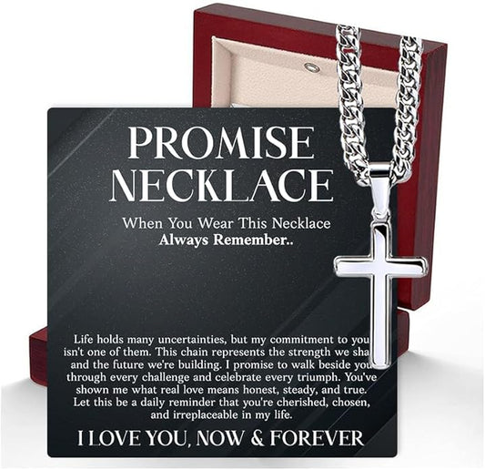 VIRAGIL To My Man Necklace Chain for Men, Silver Stainless Steel Chain Jewelry, Romantic Gift from Partner for Birthday Valentine or Everyday Wear with Meaning