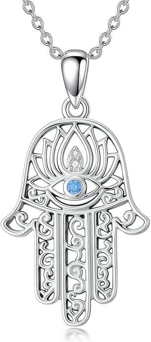 Evil Eye Necklace 925 Sterling Silver Nazar Eye Pendant Necklace Protection Amulet Jewelry Gifts for Women Men