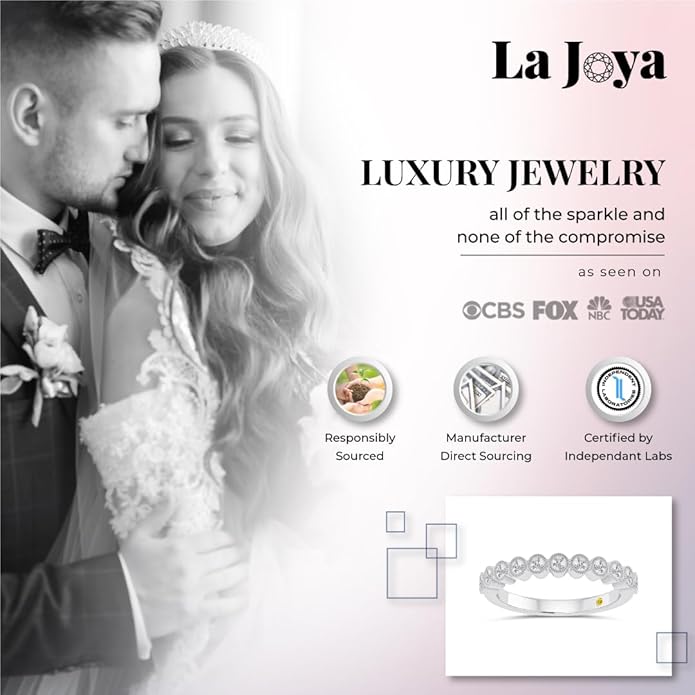 Lab Grown Diamond Wedding Bands for Women | 10K White and Yellow Gold 1/4-1/2 CTTW Certified Diamond Anniversary RIng and Stackable Bands | Variety of Designs to Choose From