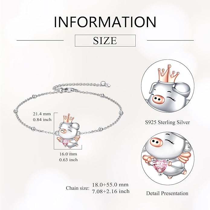 Animal Bracelet for Women 925 Sterling Silver Cat/Dolphin/Turtle/Horse Bracelet Jewelry Gifts