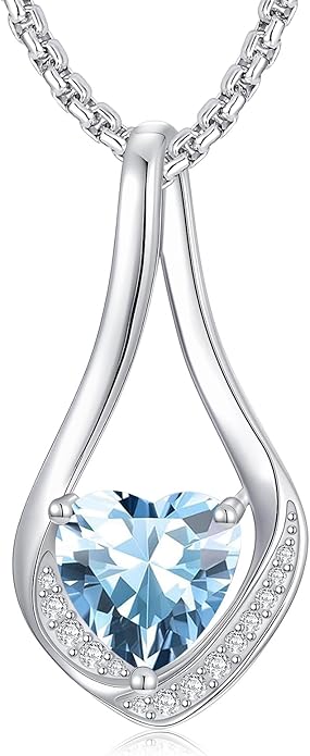 Birthstone Necklaces for Women,18k Yellow/White Gold Plated Forever Love Heart Infinity Pendant Necklace Anniversary Jewelry Christmas Birthday Gifts for Women Her Wife Girlfriend