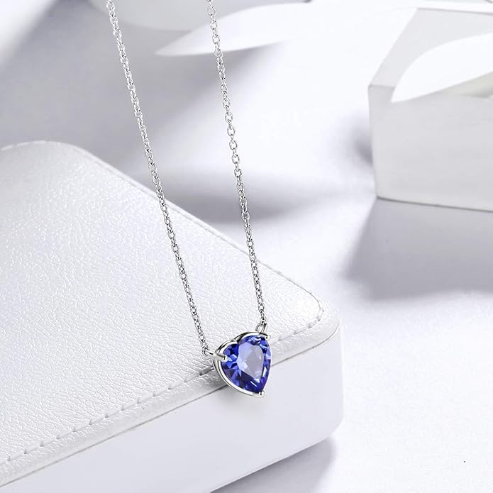 Aurora Tears 925 Sterling Silver 12 Birthstone Hearts Jewelry Women Crystal Wedding/Engagement/Bridal Heart Necklace/Earring/Ring/Bracelet Sets Jewellery