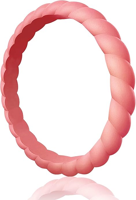 Egnaro Women's Bridal Rings Sets, Thin and Stackable Rubber Rings Women Wedding Bands - 2.5mm Width - 1.8mm Thick