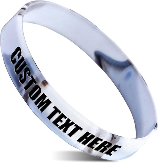 50 Custom Rubber Bracelets Personalized Silicone Wristbands Customized Bulk for Events, Support, Wedding, Awareness, Motivation Customizable