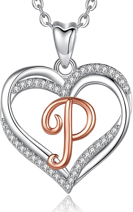 INFUSEU Unique Initial Necklaces for Women Girls Small Heart Letter Jewelry, Meaningful Personalized Gifts