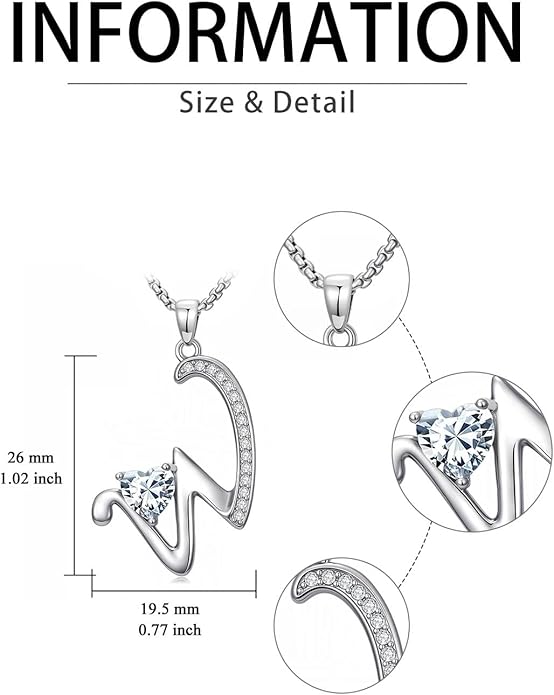 Christmas Gifts for Women Alphabet A to Z Initial Birthstone Pendant Necklaces for Women - 18k White Gold Plated Personalized Name Jewelry Valentine Mothers Day Birthday Gifts for Women Her Girlfriend