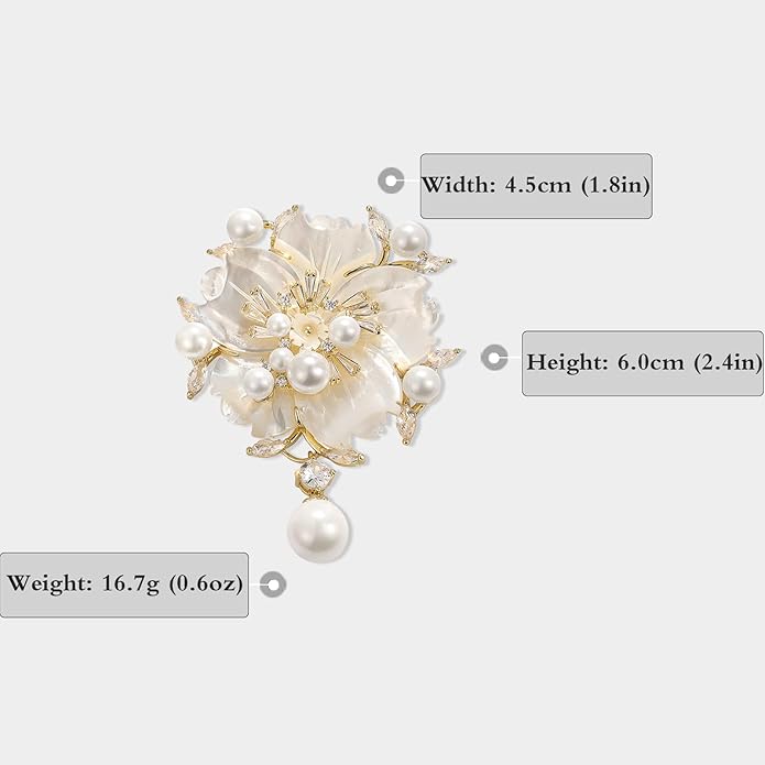 AILONMEI Brooch Pins For Women Fashion, Flower Brooches Jewelry For Women Floral Series Brooches And Pins Designer Lady's Costume