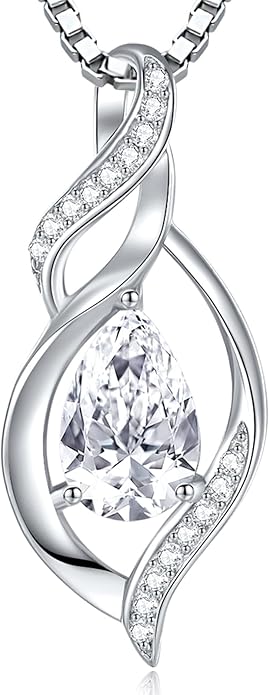 Moissanite Heart Necklaces for Women, 18K White Gold Plated 925 Sterling Silver 1-3CT Moissanite Pendant Jewelry Wedding Anniversary Birthday Christmas Gifts for Wife Mom Girlfriend Sister Grandma
