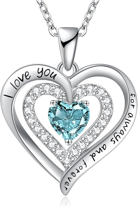 REDBEE Necklaces for Women Birthstone Heart Necklace Jewelry for Wife Girlfriend Woman Necklace