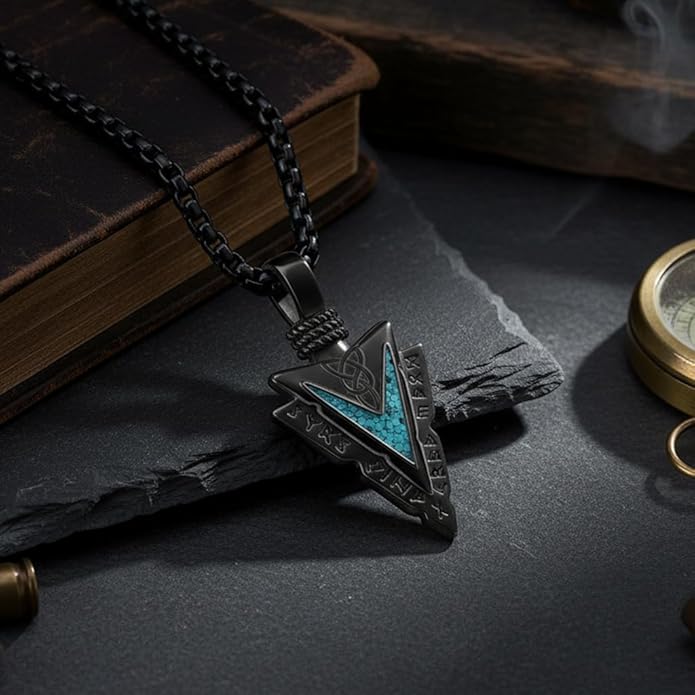 Taioiat viking Pendant Necklace for Men Nordic Celtic 925 Sterling Silver Vintage Mjolnir Jewelry Norse Vikings Gift for Women