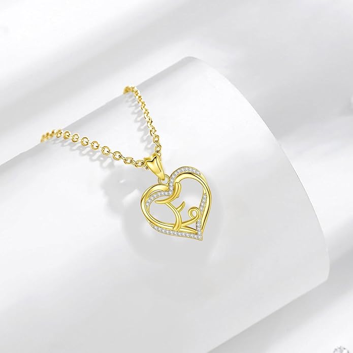 INFUSEU Unique Initial Necklaces for Women Girls Small Heart Letter Jewelry, Meaningful Personalized Gifts