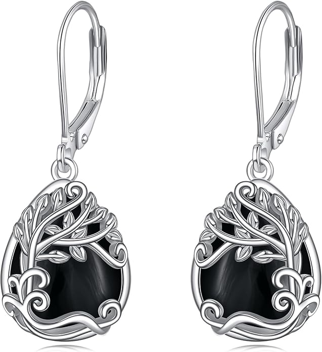 Moonstone Filigree Drop Dangle Teardrop Earrings 925 Sterling Silver Moonstone Leverback Earrings for Women Jewelry Gifts