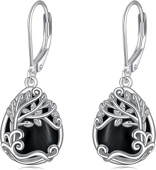 Moonstone Filigree Drop Dangle Teardrop Earrings 925 Sterling Silver Moonstone Leverback Earrings for Women Jewelry Gifts
