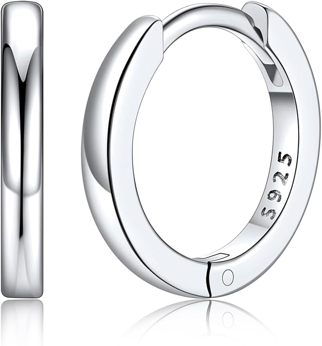 Silvora 925 Sterling Silver Small Hoop Earrings for Women Huggie Earrings Hypoallergenic Cartilage Earrings Tiny Hoops 6mm/8mm/10mm/12mm/14mm/16mm/18mm/20mm