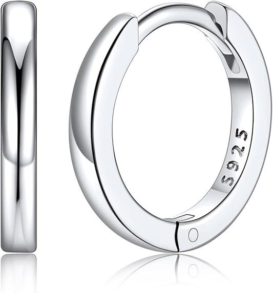 Silvora 925 Sterling Silver Small Hoop Earrings for Women Huggie Earrings Hypoallergenic Cartilage Earrings Tiny Hoops 6mm/8mm/10mm/12mm/14mm/16mm/18mm/20mm