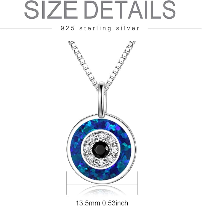 PEIMKO Evil Eye Necklace for Women 925 Sterling Silver Greek Protection Evil Eye Necklaces Jewelry Amulet Gift for Women