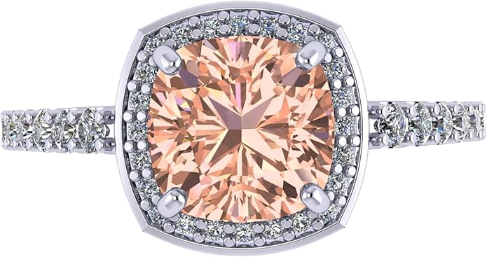 NANA Jewels Sterling Silver Engagement Rings for Women - Choose Simulated Morganite, Citrine, Aquamarine & More