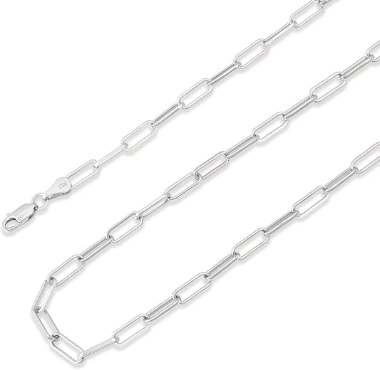 925 Sterling Silver Singapore Chain Lobster Clasp Paperclip Necklace for Women Sparkling Chain 2mm2.5mm3mm4mm5mm Gifts for Her