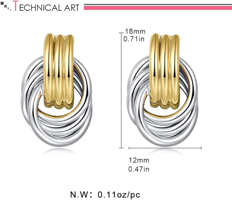 LILIE&WHITE Gold Chain Dangle Earrings - Women's Hypoallergenic Fashion Gift Earrings