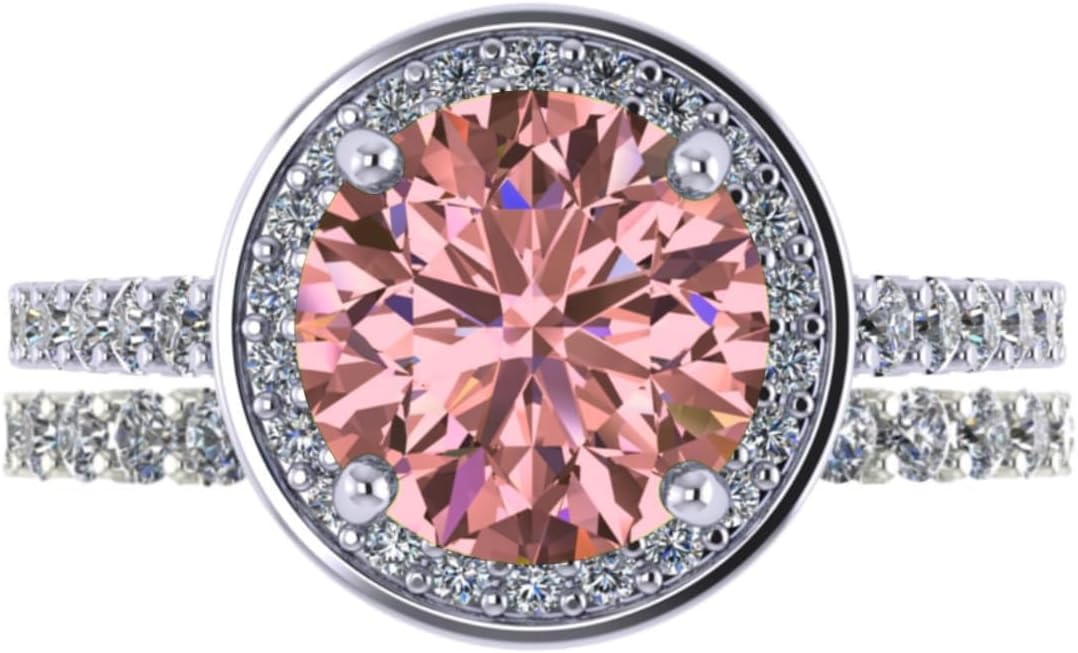 NANA Jewels Sterling Silver Engagement Rings for Women - Choose Simulated Morganite, Citrine, Aquamarine & More