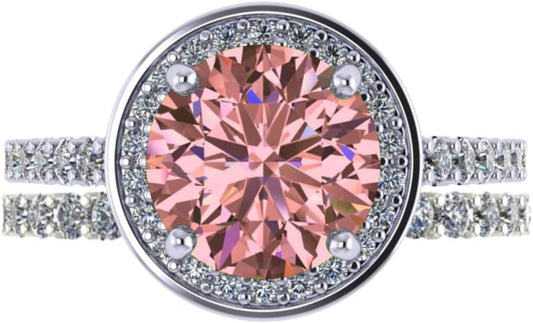 NANA Jewels Sterling Silver Engagement Rings for Women - Choose Simulated Morganite, Citrine, Aquamarine & More