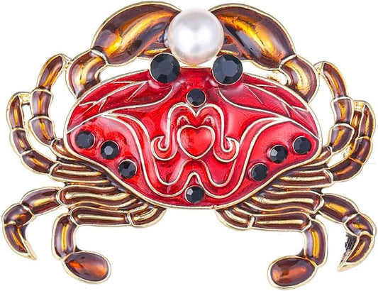 LuvQaze Animal Brooch for Women Men Zirconia Rhinestone Abalone Shell Animal Lapel Pin Christmas Birthday Holiday Gift for Wife Mother Girlfriend Daughter