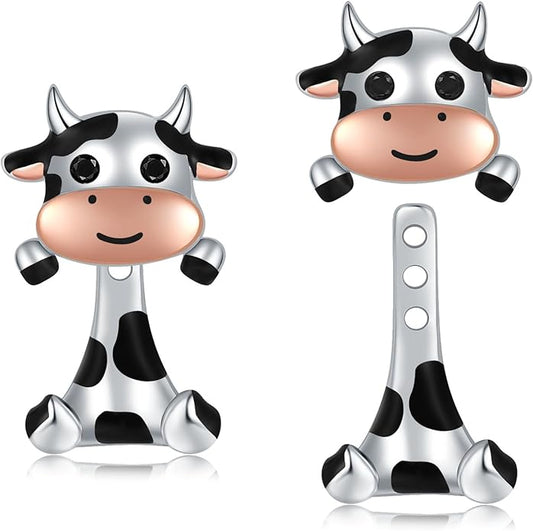 Animal Jacket Earrings for Womens 925 Sterling Silver Axolotl Pug Cat Goat Earrings Cute 3D Earrings Jacket Hypoallergenic