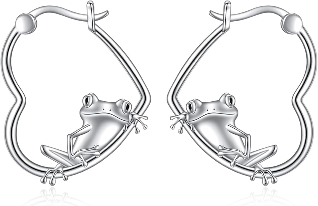 YFN Animal Earrings Sterling Silver Animal Heart Hoop Dangle Earrings Cute Jewelry Gifts for Women