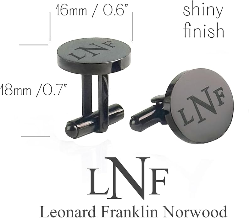 Custom Cuff Links & Personalized Tie Clip Gift Set for Men • Engraved Monogram, Date, Handwriting, Crest, Logo • Father's Day Gift for Dad • Gold, Silver, Black