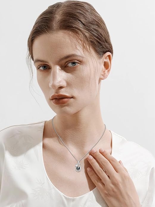 Tahitian Black Pearl Necklace Infinity Gifts for Women Wife Wedding Birthday Anniversary Jewelry Valentines Christmas Day Gifts 925 Sterling Silver