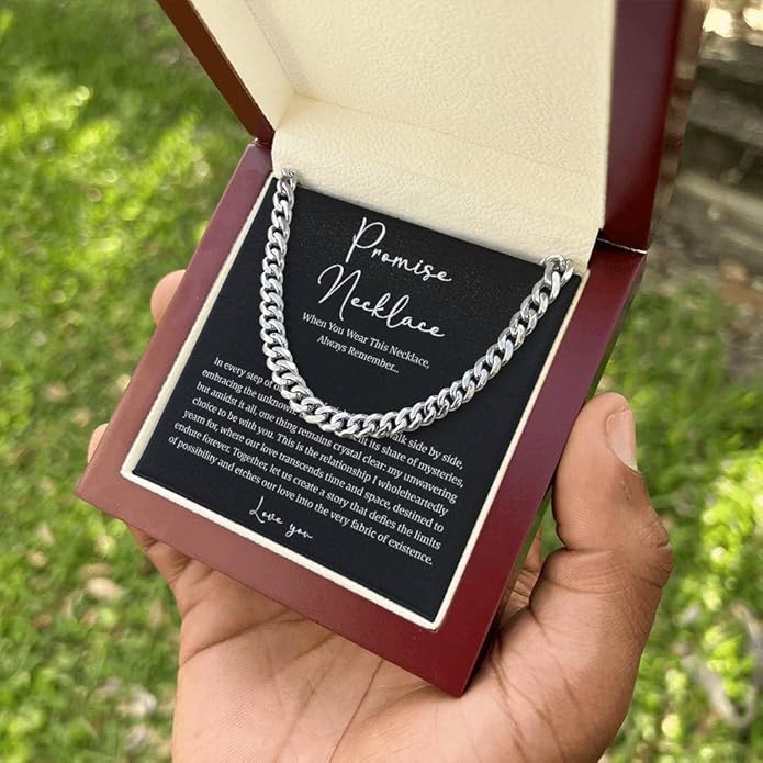 VIRAGIL To My Man Necklace Chain for Men, Silver Stainless Steel Chain Jewelry, Romantic Gift from Partner for Birthday Valentine or Everyday Wear with Meaning