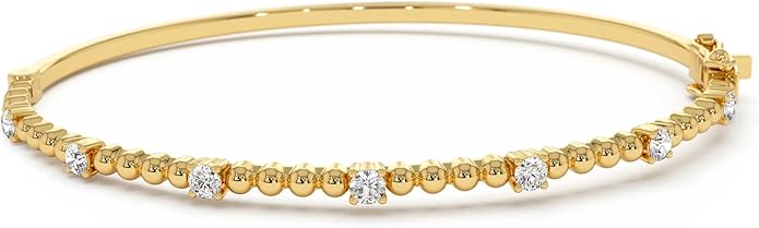 14k Gold-Plated Zirconia Brass Bracelet with Beads, Rhodium-Plated, Mixed Charm, Cute Style, Fashion Jewelry