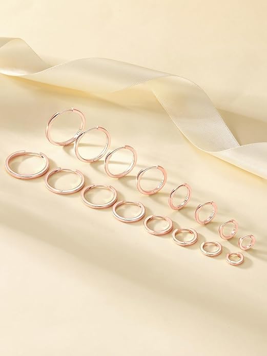 Silvora 925 Sterling Silver Small Hoop Earrings for Women Huggie Earrings Hypoallergenic Cartilage Earrings Tiny Hoops 6mm/8mm/10mm/12mm/14mm/16mm/18mm/20mm