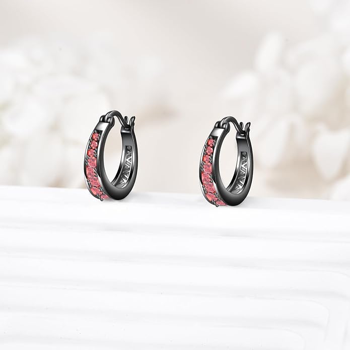 Sterling Silver Hoop Earrings Small Hoop Sun/Leaf/Triangle Huggie Earrings for Women Hypoallergenic