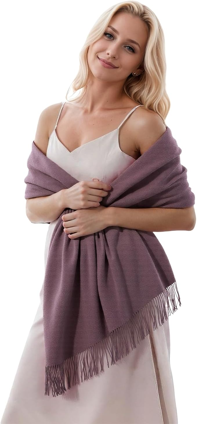 FLEESOFT Winter Wool Scarf Shawl -Thick Oversized Pashmina Shawl Wrap,Soft Warm Winter Scarves,Travel Blanket Scarf for Women