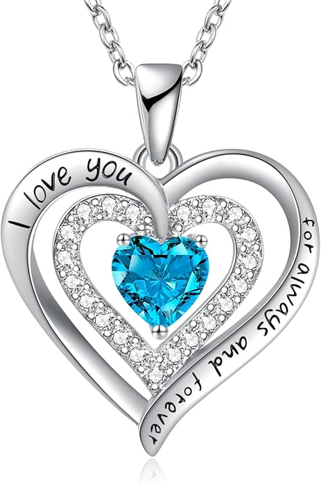 REDBEE Necklaces for Women Birthstone Heart Necklace Jewelry for Wife Girlfriend Woman Necklace