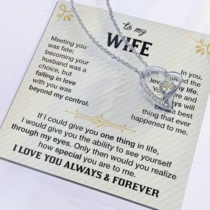 To My Future Wife Necklace - Promise Necklace For Her, Fiance Gifts For Her, Birthday Gifts For Future Wife With Message Card, To My Soulmate Necklace For Women Women Romantic Jewelry With Message Card, Gift Box