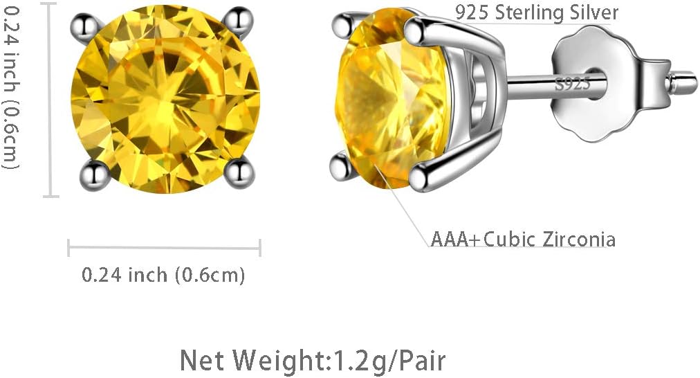 Aurora Tears 925 Sterling Silver 12 Birthstones Necklace/Earring/Ring/Bracelet Women Birthstone Pendant Crystal Fashion Birthday Jewelry Christmas Gift for Girls Women