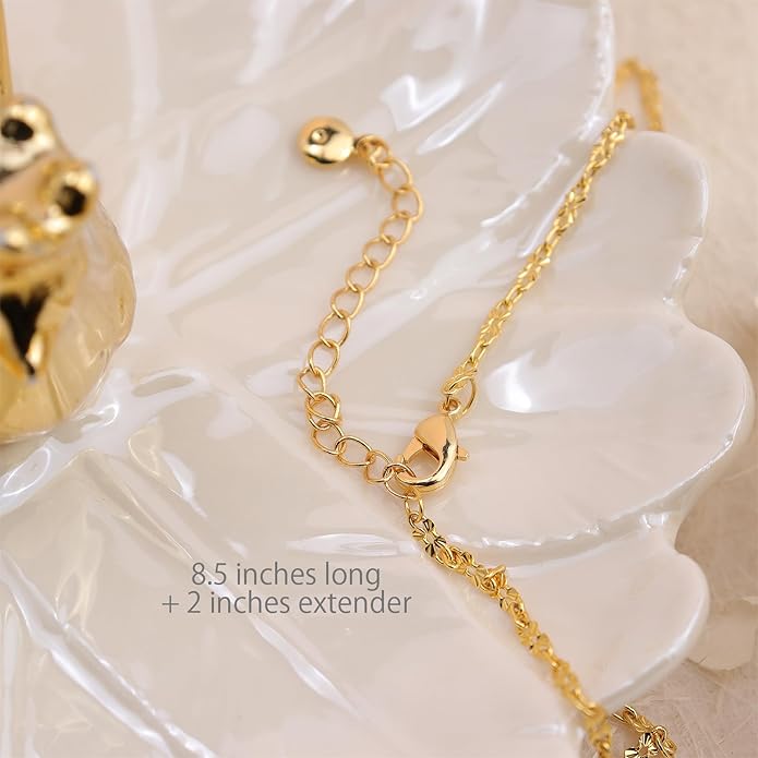 Dainty Gold Shell Pearl Charm Ankle Bracelet for Women Trendy non-Tarnish Adjustable Anklet Summer Beach Fashion Jewelry Gift