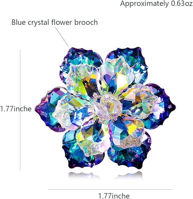 Rhinestone Sunflower Brooch Pin for Women Red Black Purple Large Flower Broochs Snowflake Brooch Marquise Wreath Brooches Jewelry