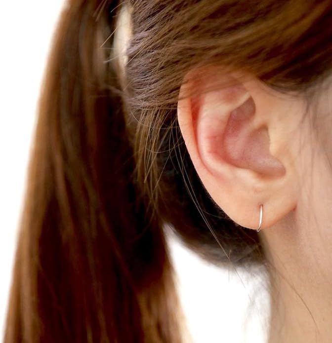 Silver Hoop Earrings- Cartilage Earring Small Hoop Earrings for Women Men,4 Pairs of Hypoallergenic 925 Sterling Silver Tragus Earrings