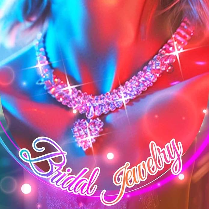 CLOACE Rhinestone Choker Necklace Heart Pendant Diamond Row Necklaces Sparkly Crystal Prom Chain Jewerly Accessories for Women