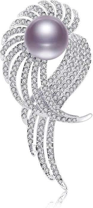 RAINBOW BOX Brooch Pins for Women,Pearl with Crystal Jewelry Women's Brooches & Pins