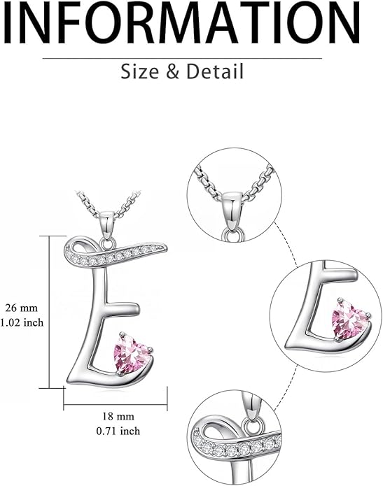 Christmas Gifts for Women Alphabet A to Z Initial Birthstone Pendant Necklaces for Women - 18k White Gold Plated Personalized Name Jewelry Valentine Mothers Day Birthday Gifts for Women Her Girlfriend