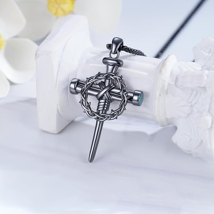 Cross Necklace for Men 925 Sterling Silver Celtic Cross Pendant Christian Jewelry Religious Christmas Gifts for Women