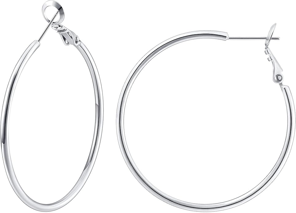 Gacimy Gold Hoop Earrings for Women 14K Gold Plated, 925 Sterling Silver Post Hypoallergenic Earrings Hoops for Women