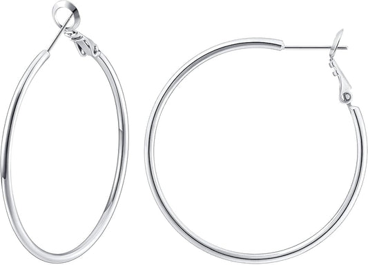 Gacimy Gold Hoop Earrings for Women 14K Gold Plated, 925 Sterling Silver Post Hypoallergenic Earrings Hoops for Women