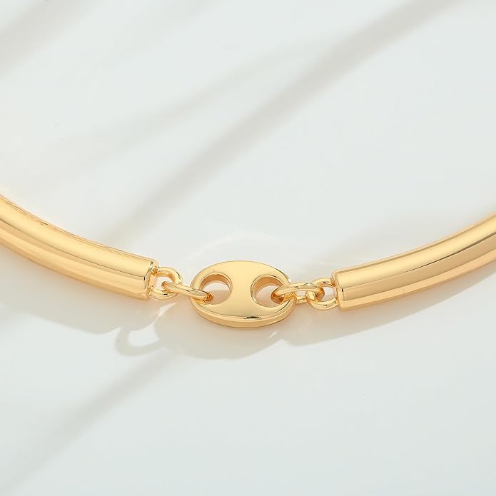 Chunky Gold Choker Collar Necklace for women Trendy Adjustable Gold Choker Necklace Statement Jewelry